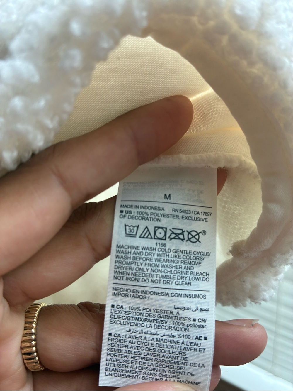 Old Navy Cloud 94 Sherpa Quarter Zip Pullover White Cozy Fleece Medium - Picture 9 of 10
